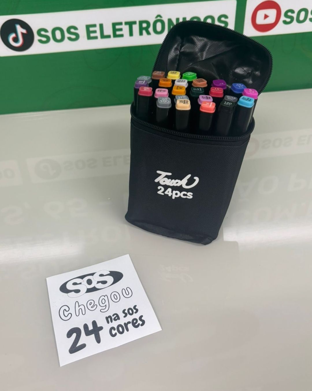Kit 24 Caneta Marcador Ponta Dupla Cores Sortidas