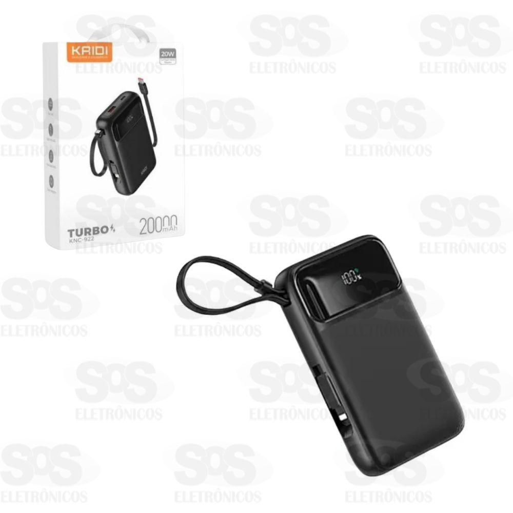 Carga Extra 20.000mAh 3 Interface 20W Kaidi KNC-922