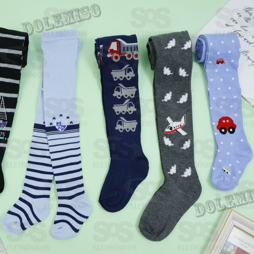 Kit 12 Pares Cano Alto Infatil 3-12 Anos Sortidas