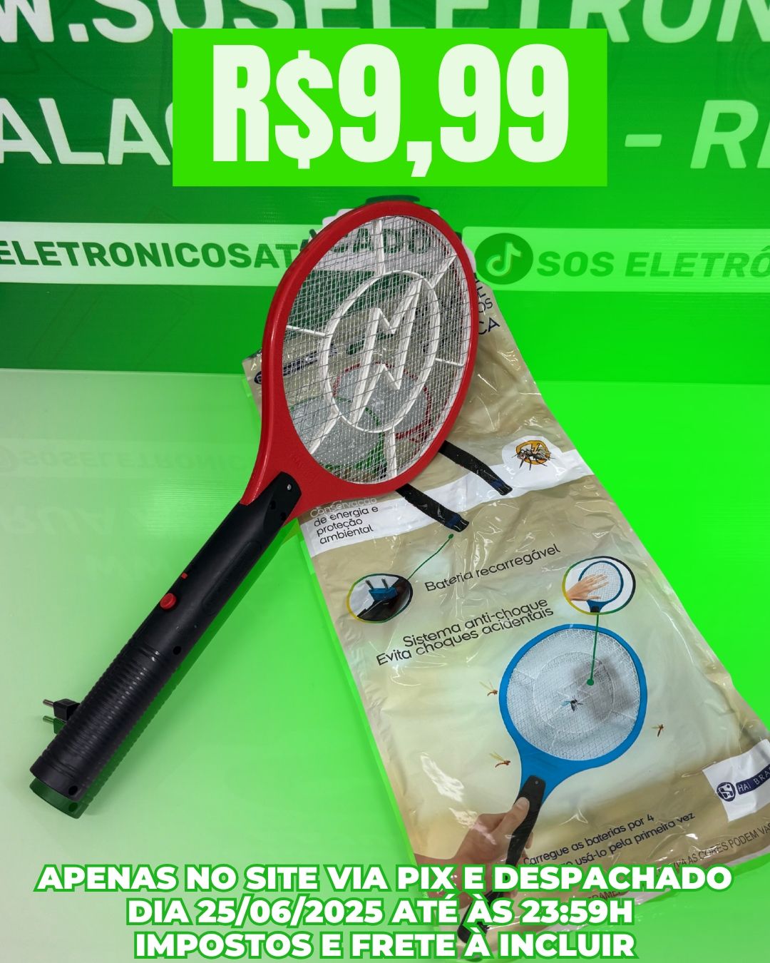 Raquete Eltrica Mata Inseto 