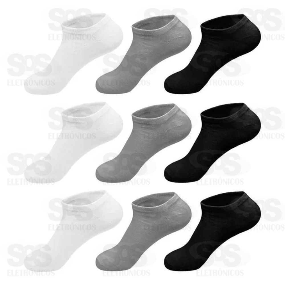 Kit 12 Pares de Meia Soquete Tamanhos Sortidos 31-46