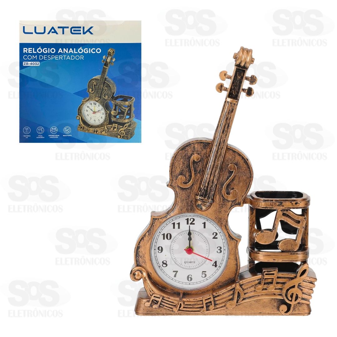 Relgio De Mesa Design Violino Luatek ZB-4032
