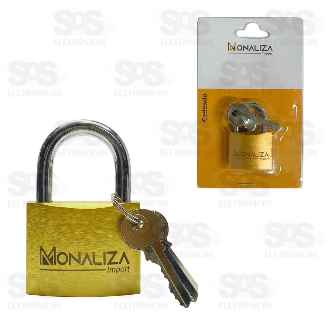 Cadeado 25MM De Metal Com 2 Chaves Monaliza MZ21502