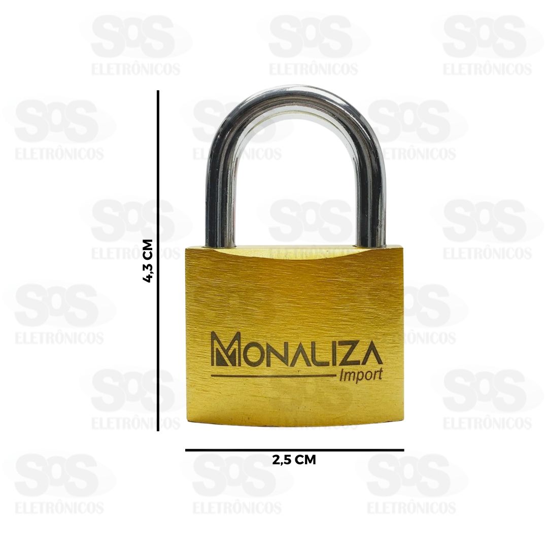 Cadeado 25MM De Metal Com 2 Chaves Monaliza MZ21502
