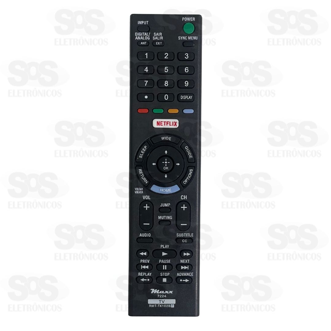 Controle Remoto Sony Smart Netflix Maxx 7224