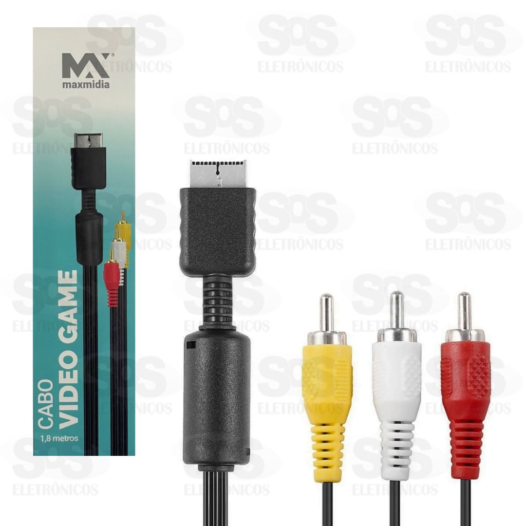 Cabo 3 RCA Para Playstation 1,8 Metros Maxmidia MAX-60606-51