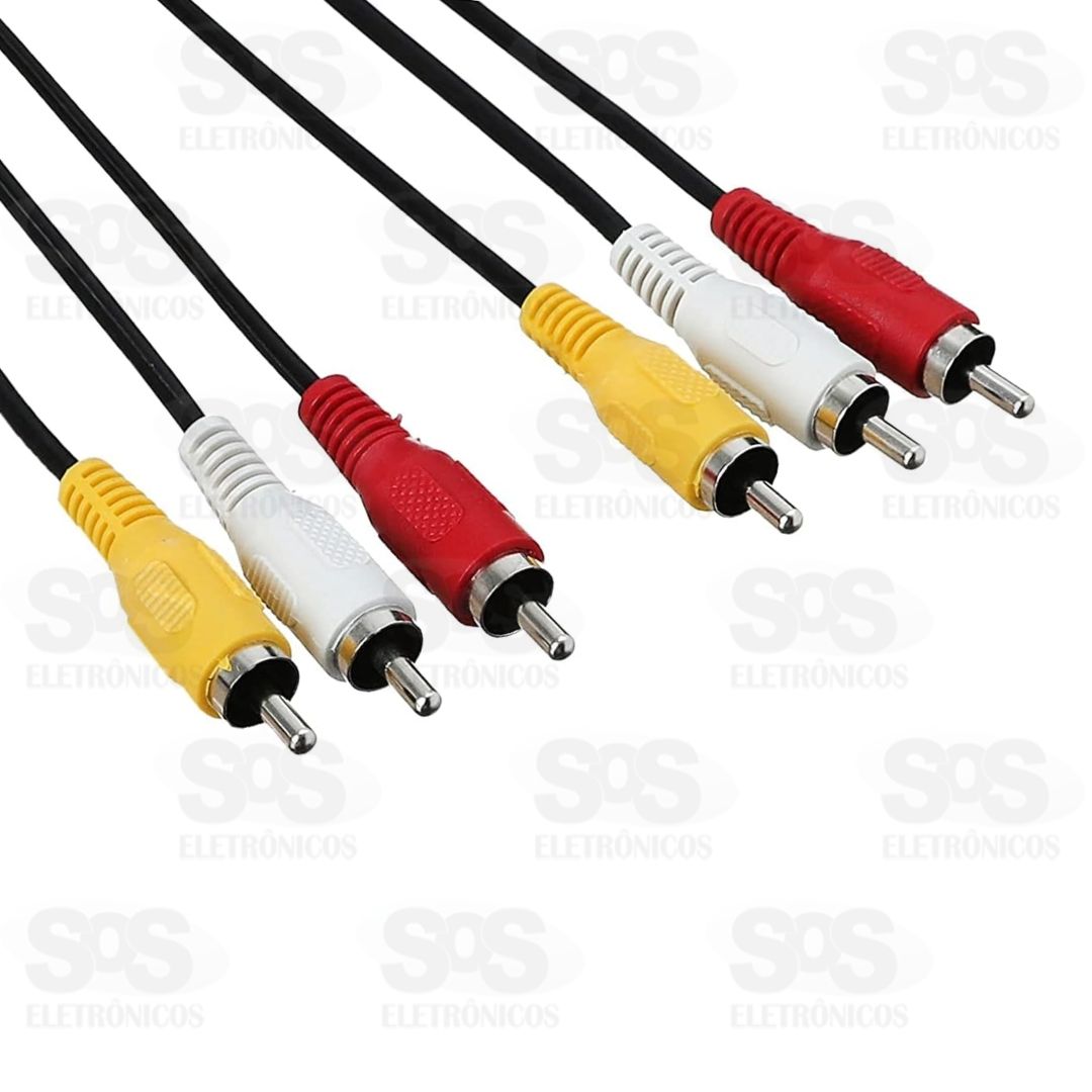 Cabo 3 RCA + 3 RCA 2 Metros Maxmidia MAX-52906-27