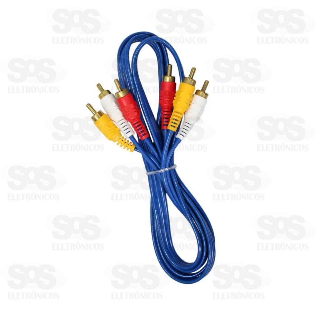 Cabo 3 RCA + 3 RCA 3 Metros Maxmidia MAX-53206-29