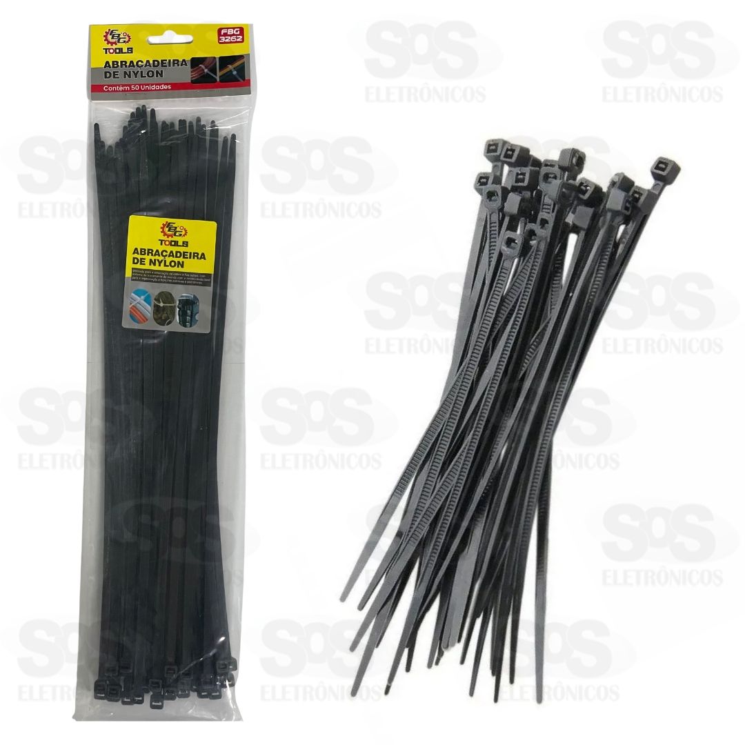 Abraçadeira De Nylon 5,4x350mm Com 50 Unidades FBG 3262