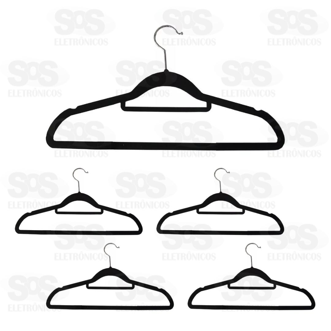 Jogo Cabides Aveludados 5 Peas 45CM Top til TOP1655