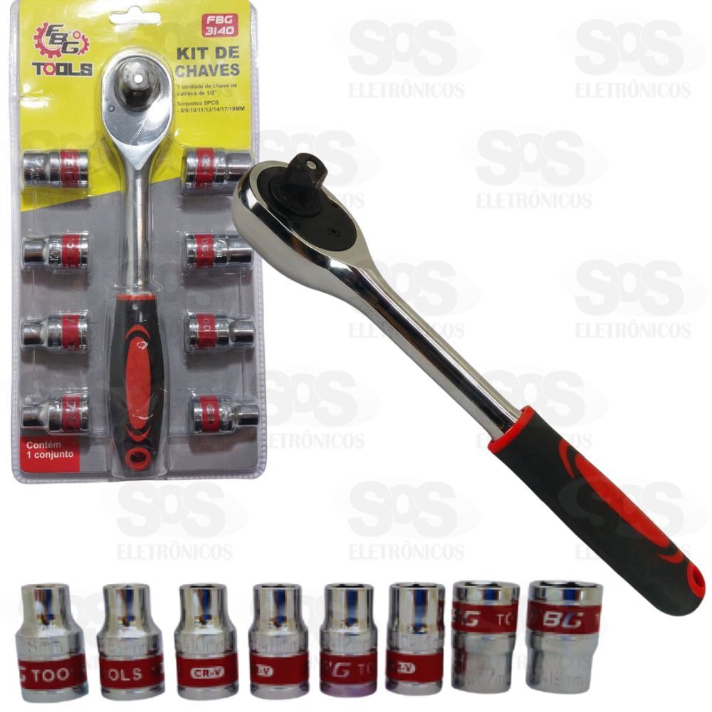 Kit Chave de Catraca 1/2 Polegadas 8 Peças FBG 3140
