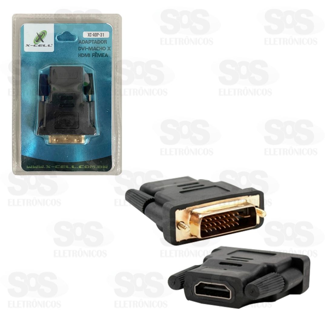 Adaptador DVI Macho Para HDMI Fêmea X-Cell XC-ADP-31