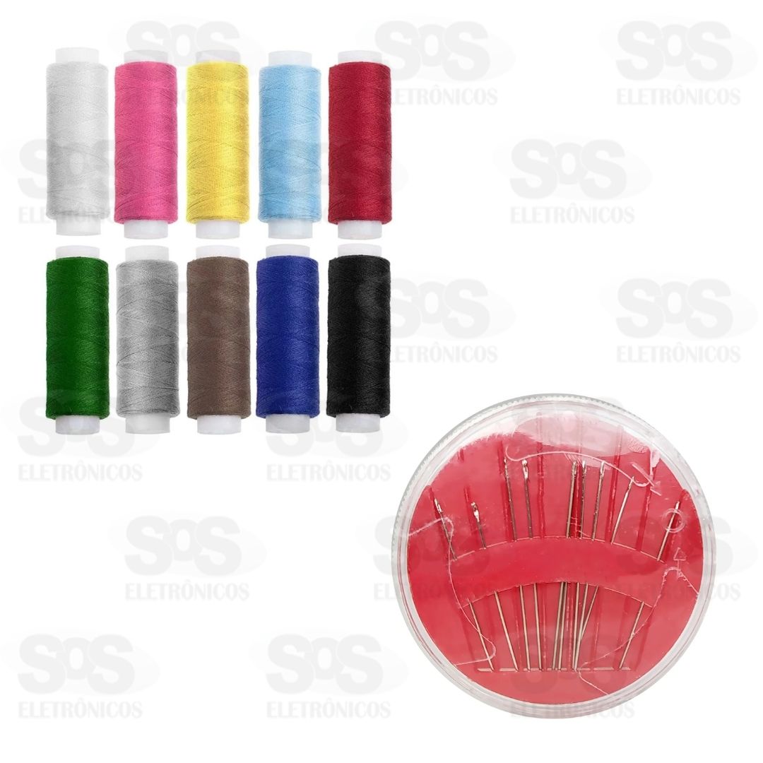 Kit Costura Com 10 Linhas e 10 Agulhas YA-4098