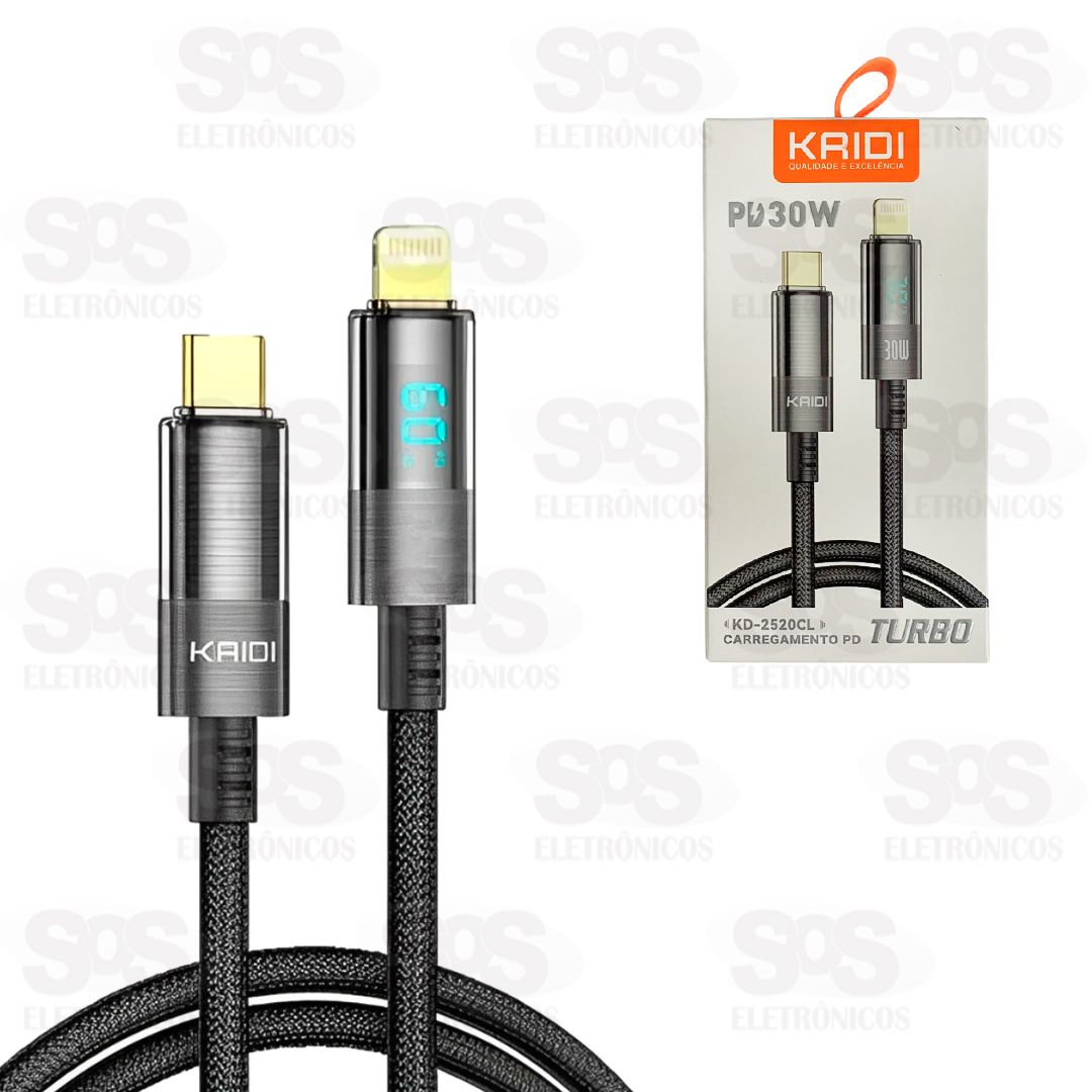 Cabo Turbo 30W Type C Para Iphone 1 Metro Kaidi KD-2520CL