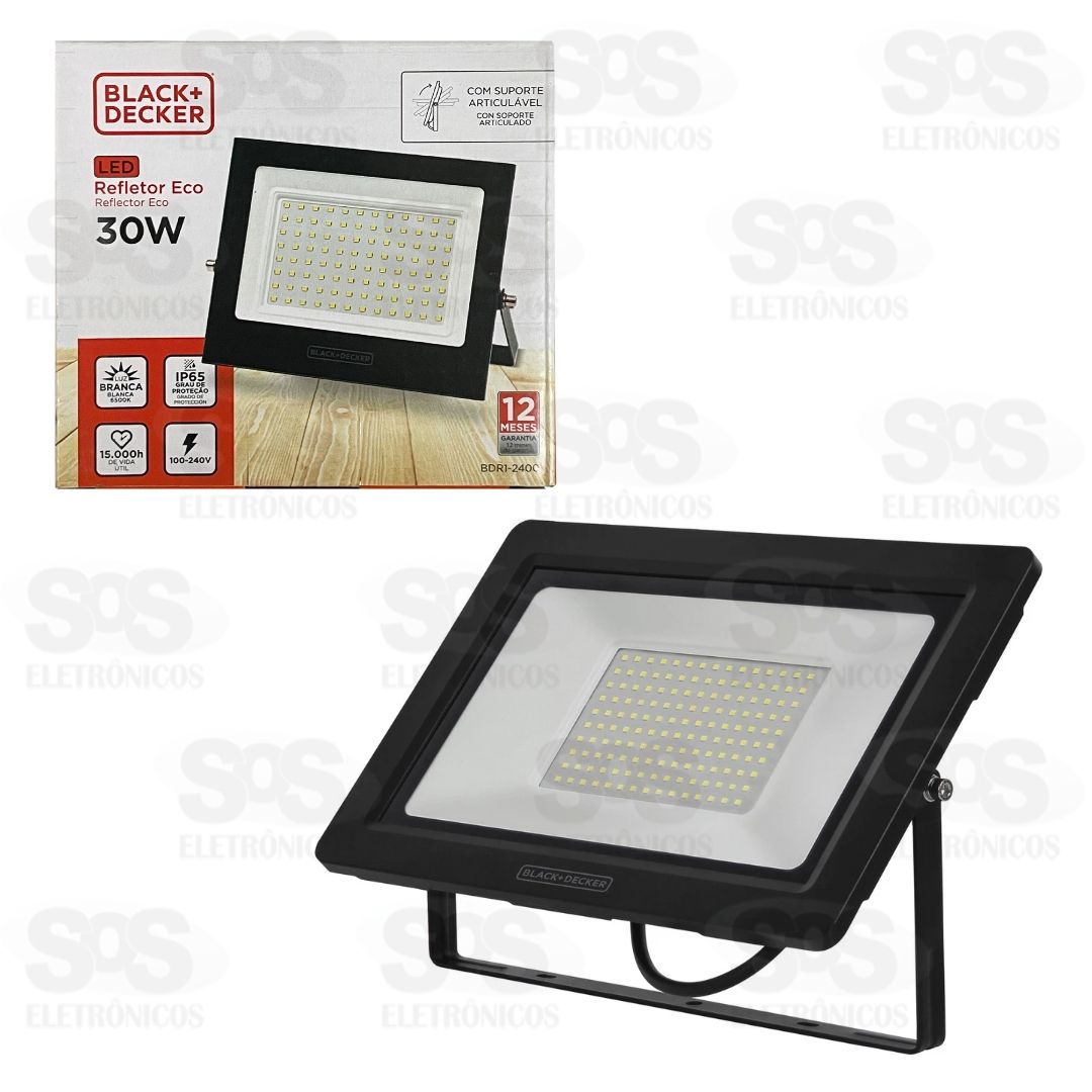 Refletor Eco Quadrado LED Branco 30W Black+Decker BDR1-2400