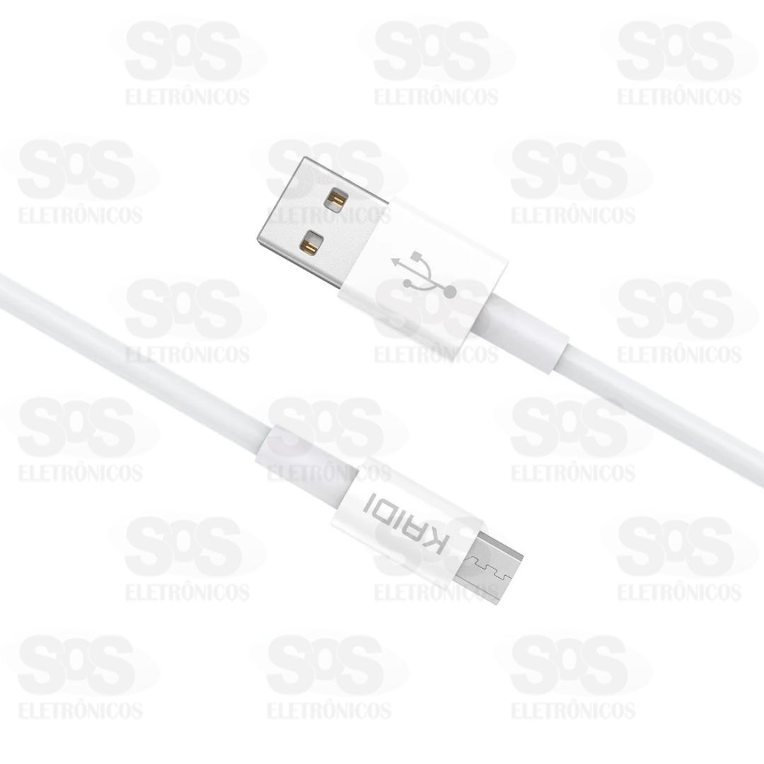 Cabo De Carregamento Micro USB V8 1 Metro Kaidi KD-25M