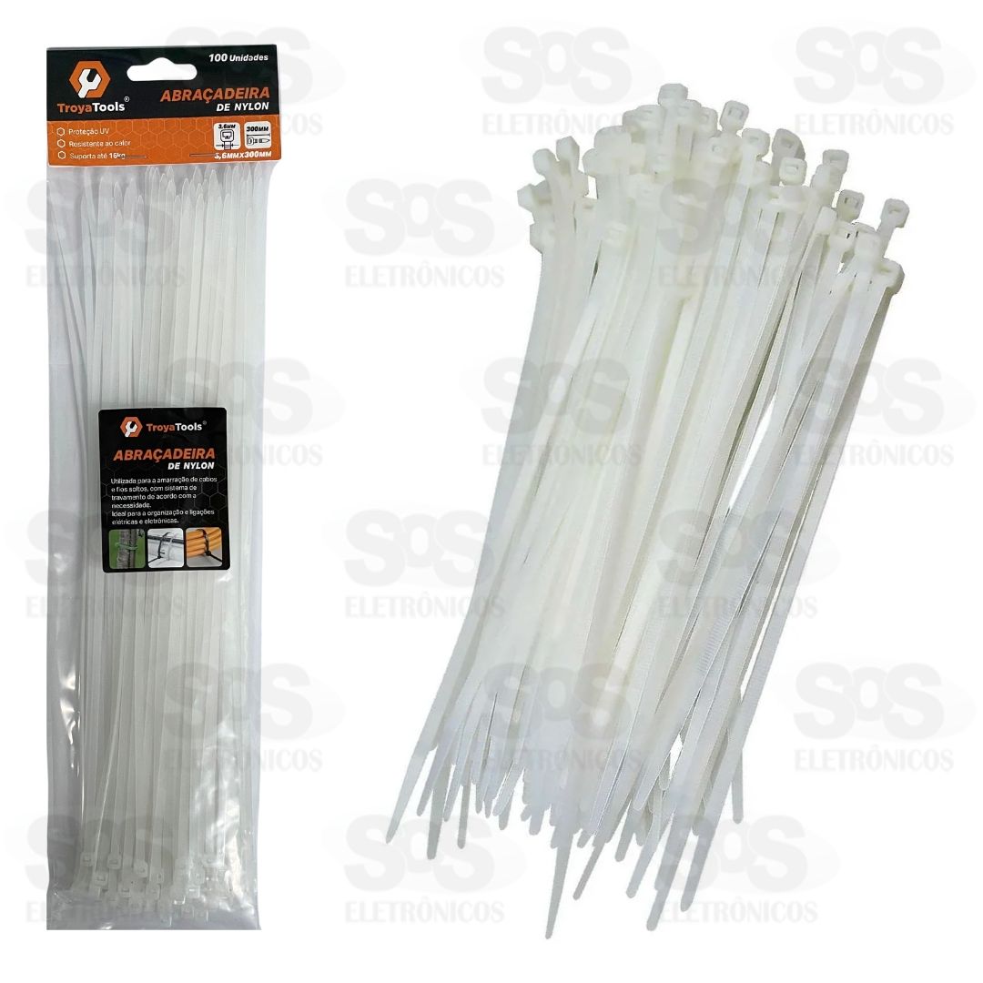 Abraçadeira De Nylon 3,6X300mm 100 Unidades TRY-0070