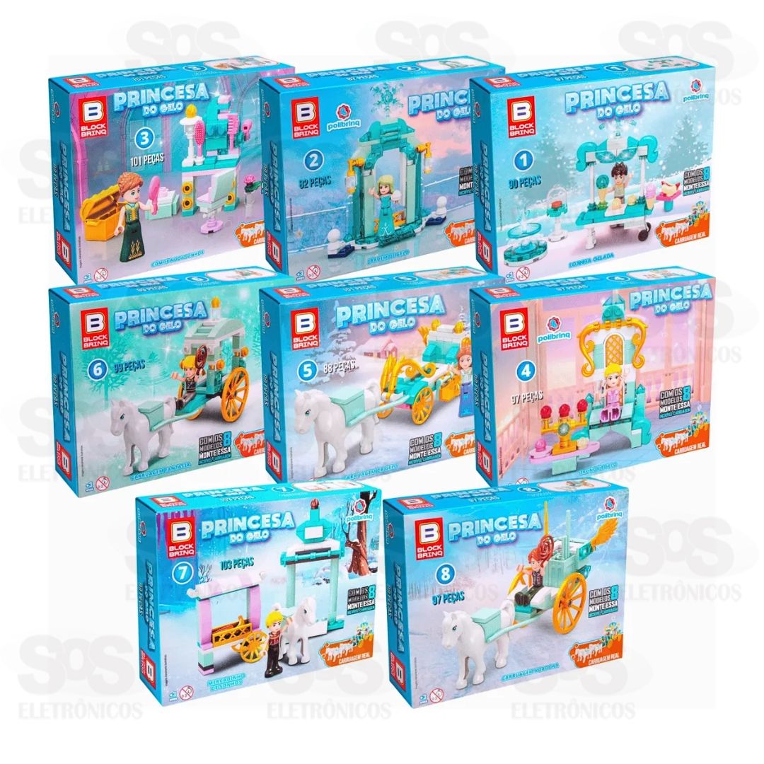 Bloco de Montar Princesa Do Gelo Modelos Sortidos Polibrinq BM036