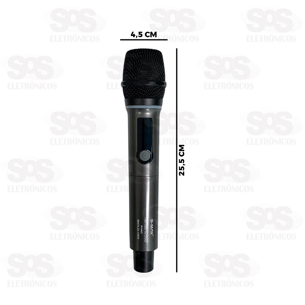 Kit 2 Microfones Sem Fio Dinmicos Com Painel B-Max BM-248B