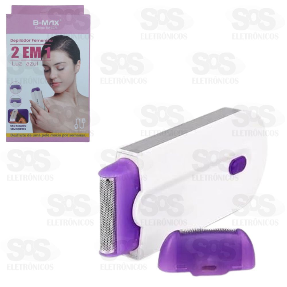 Mini Depilador Porttil Indolor Recarregvel 2 Cabeas BM-C073