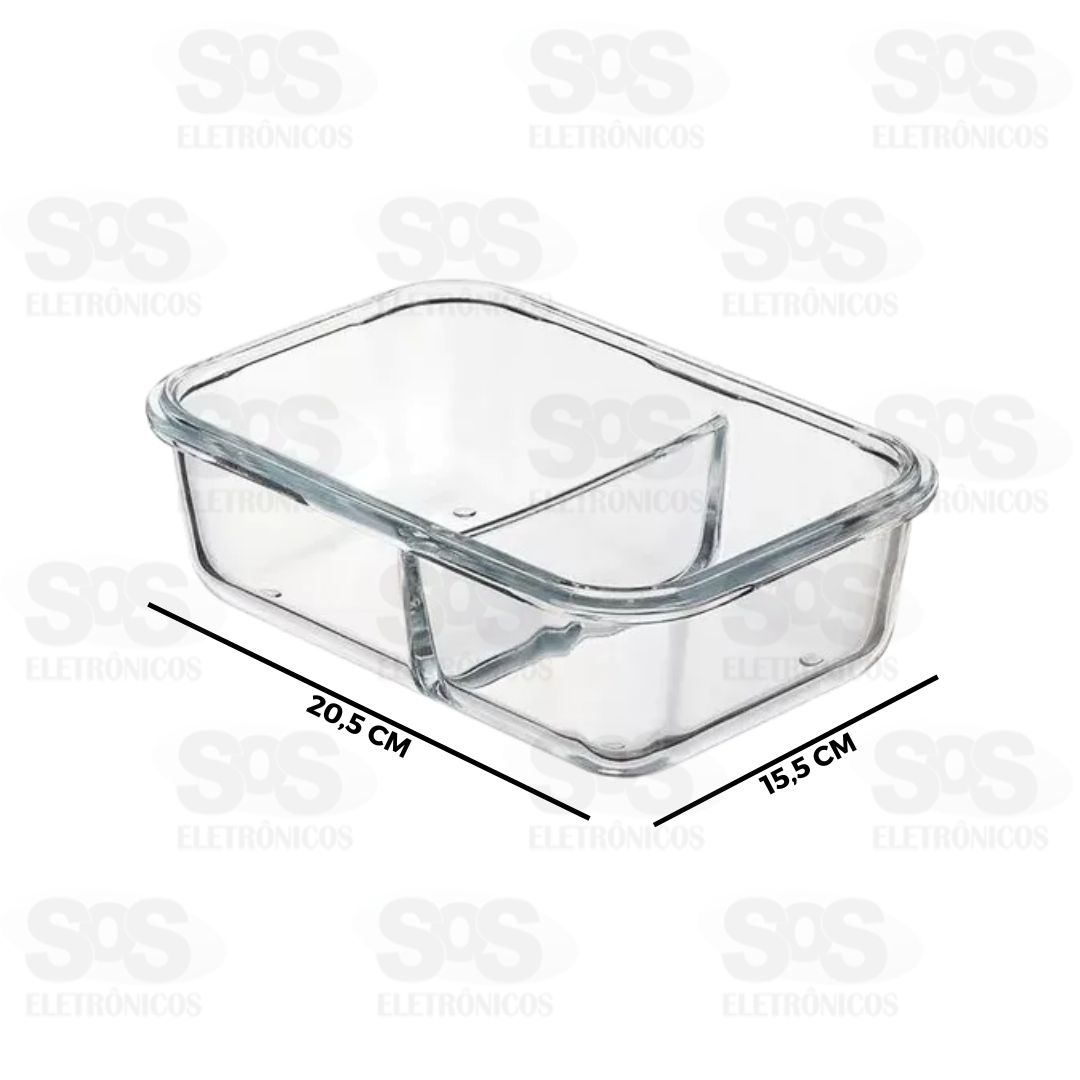 Pote De Vidro Com Divisria 1040ML Hermtico B-Max BM-F1284