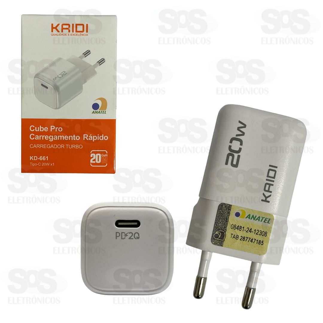 Carregador Rpido PD 20W Kaidi KD-661