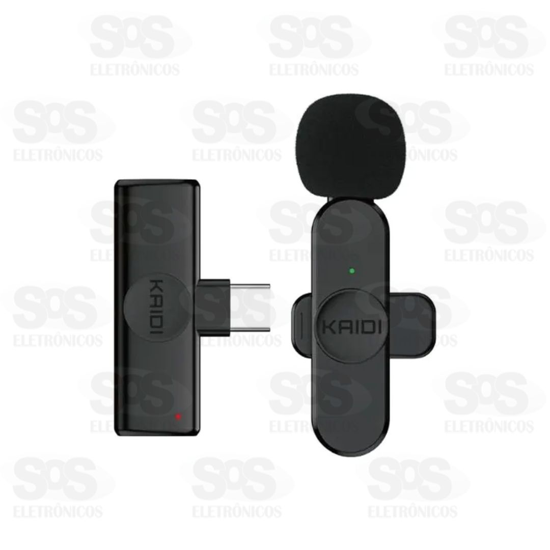 Microfone De Lapela Sem Fio Entrada Type C Kaidi KMF5-C