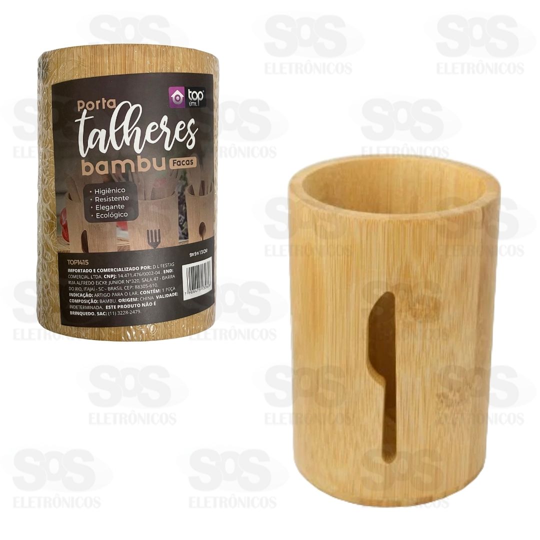 Porta Talheres Bambu 13x9cm Top Útil TOP1415