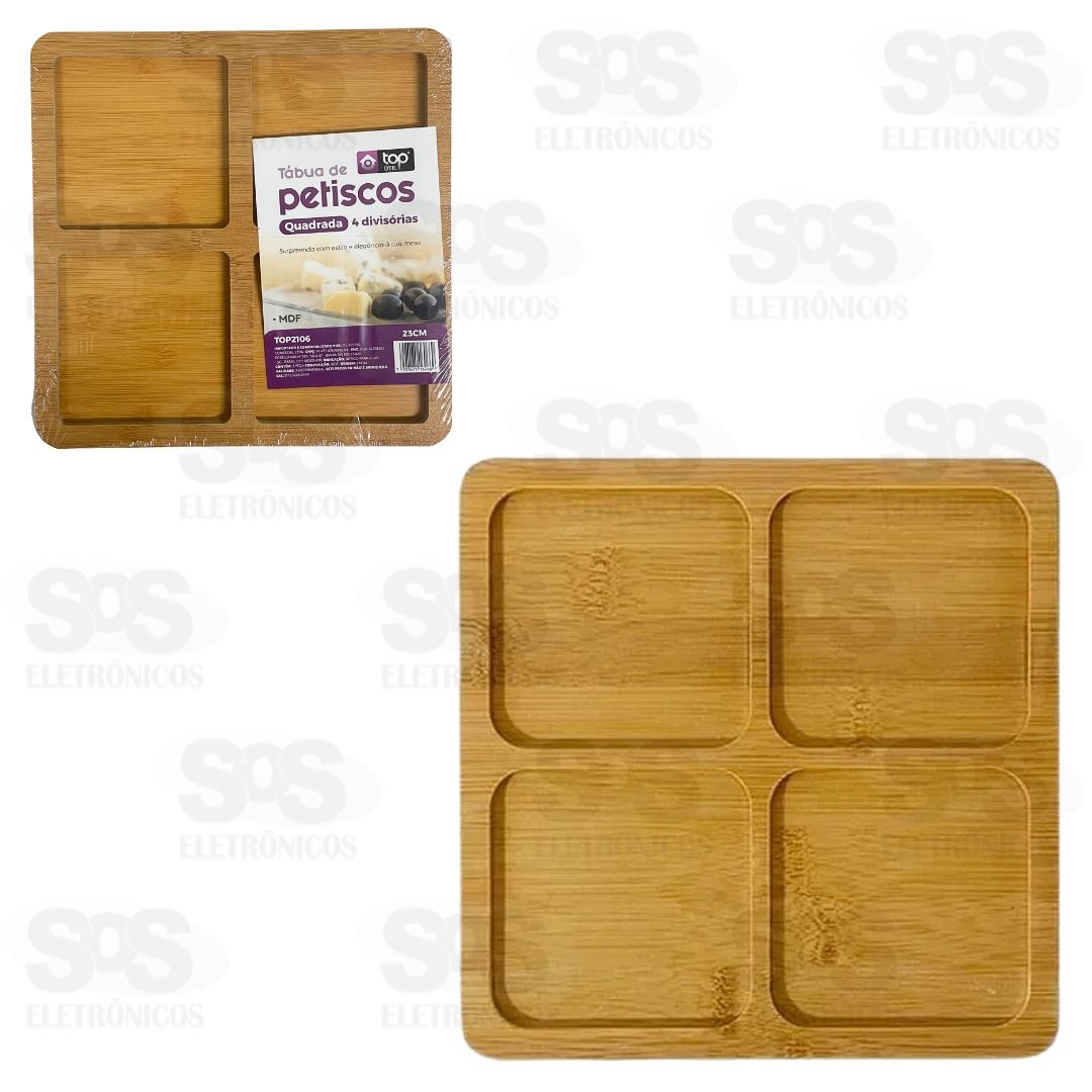 Tbua Para Petiscos 4 Divisrias MDF Top til TOP2106