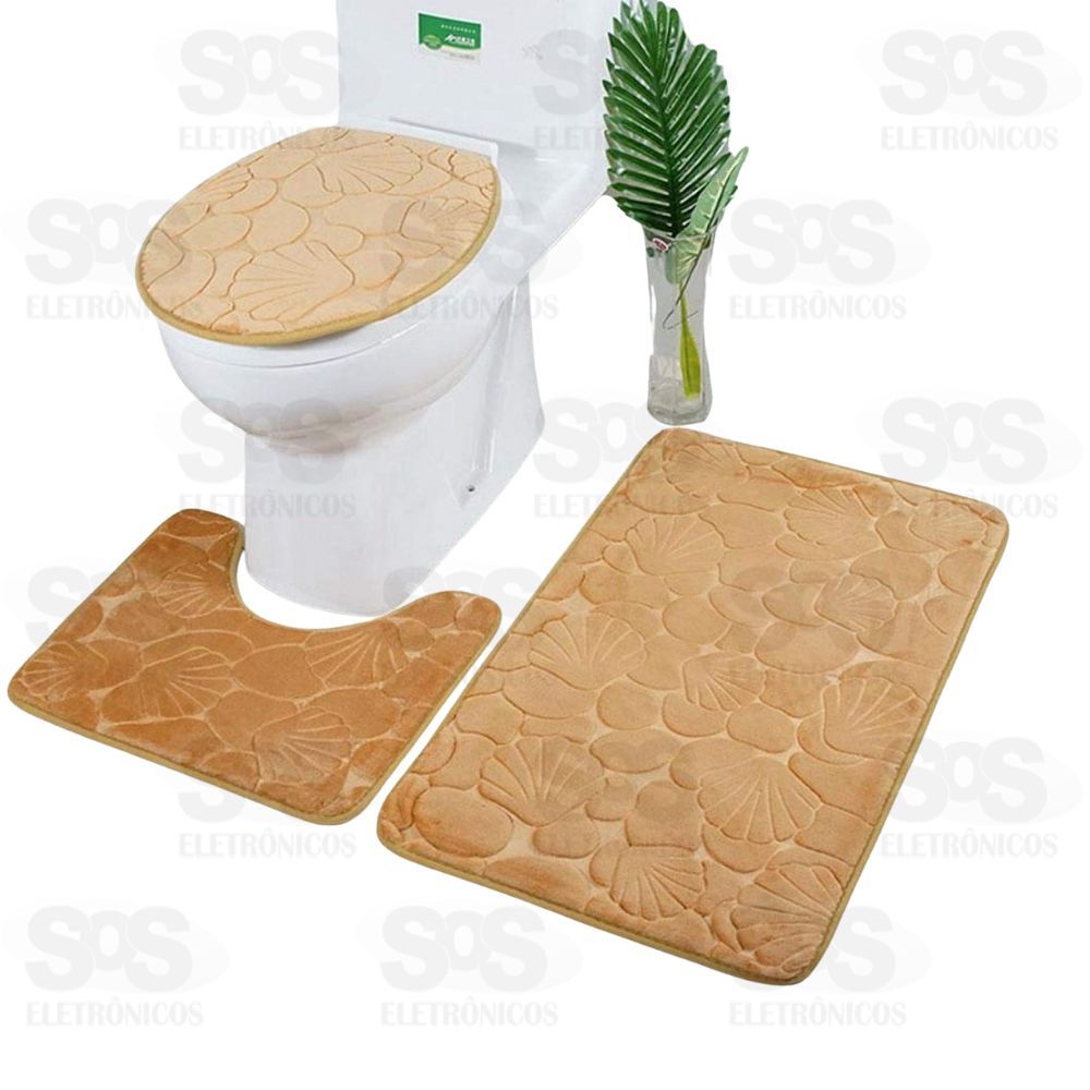 Kit Tapete Banheiro 3 Peas Estampas e Cores Variadas TOP0677