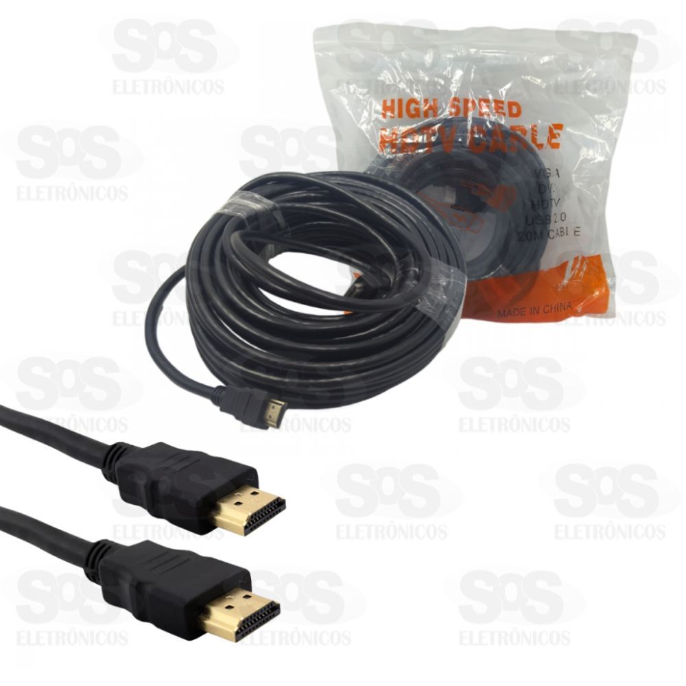 Cabo HDMI 20 Metros Full Hd 1080p Sem FIltro Exbom 3008