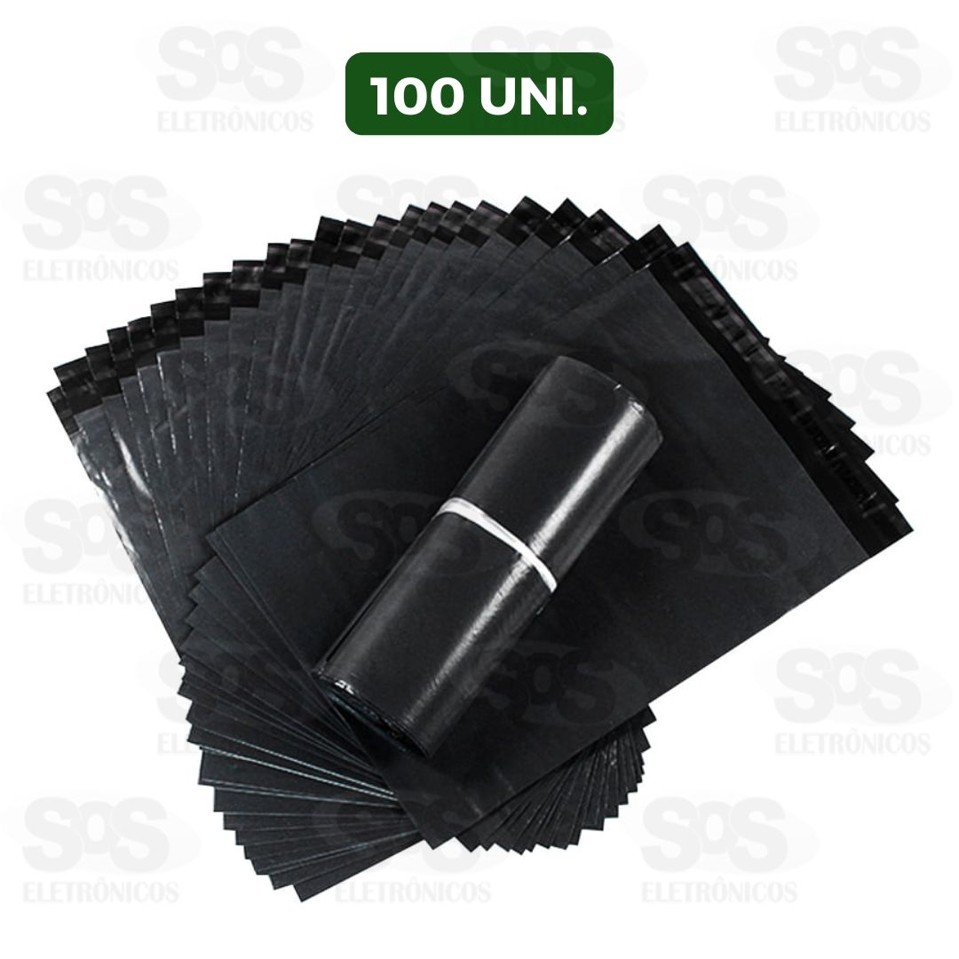 Envelope Plstico Preto 100 Unidades 43x32cm 3145