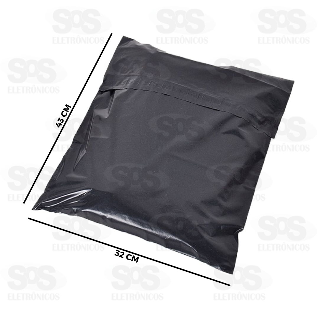 Envelope Plstico Preto 100 Unidades 43x32cm 3145