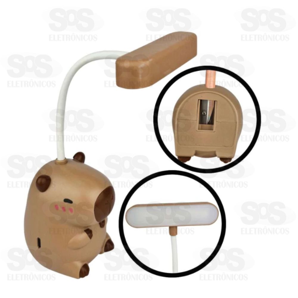 Luminria de Mesa e Apontador Capivara usb Onyx 6731