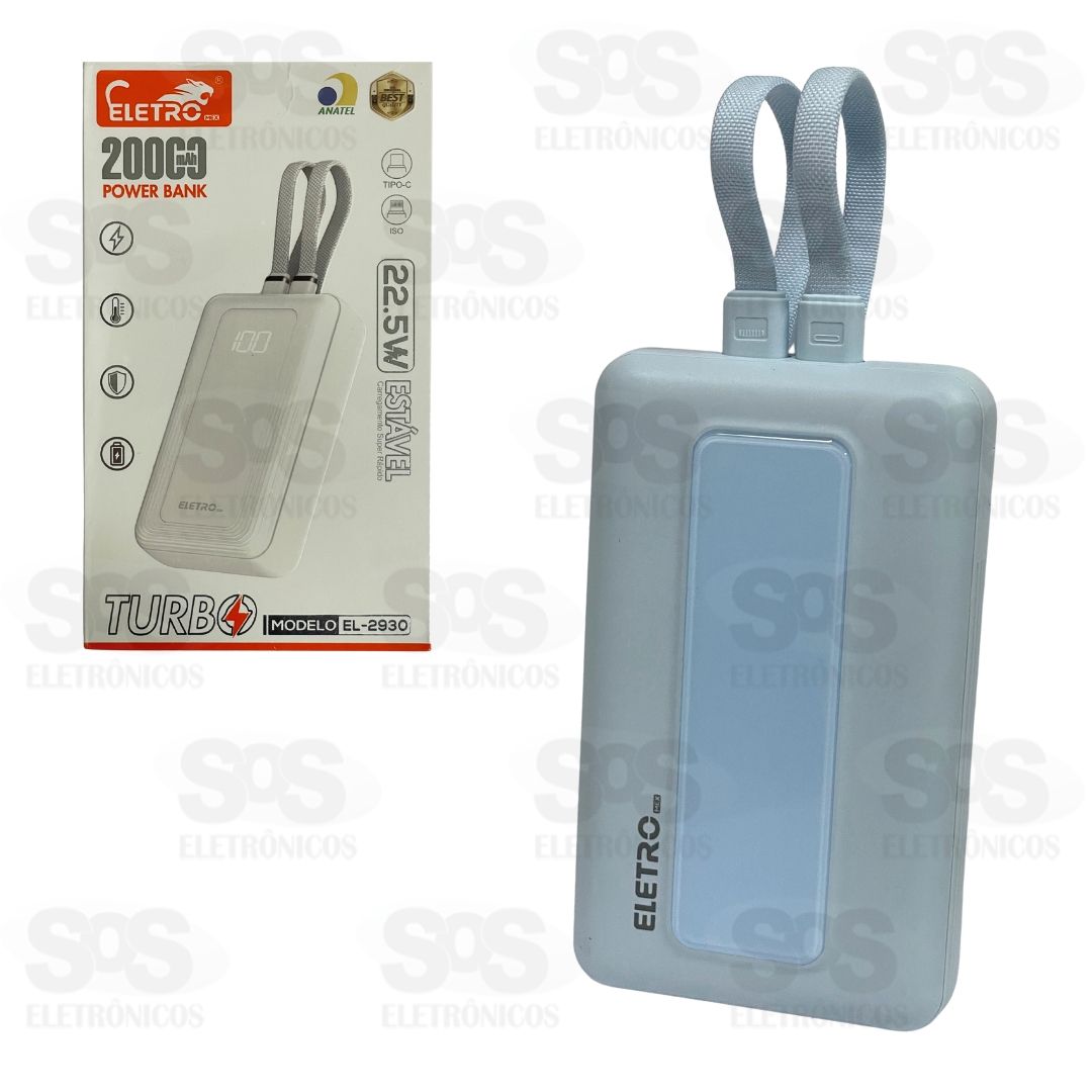 Carga Extra 20.000mAh 2 Interfaces Eletromex EL-2930