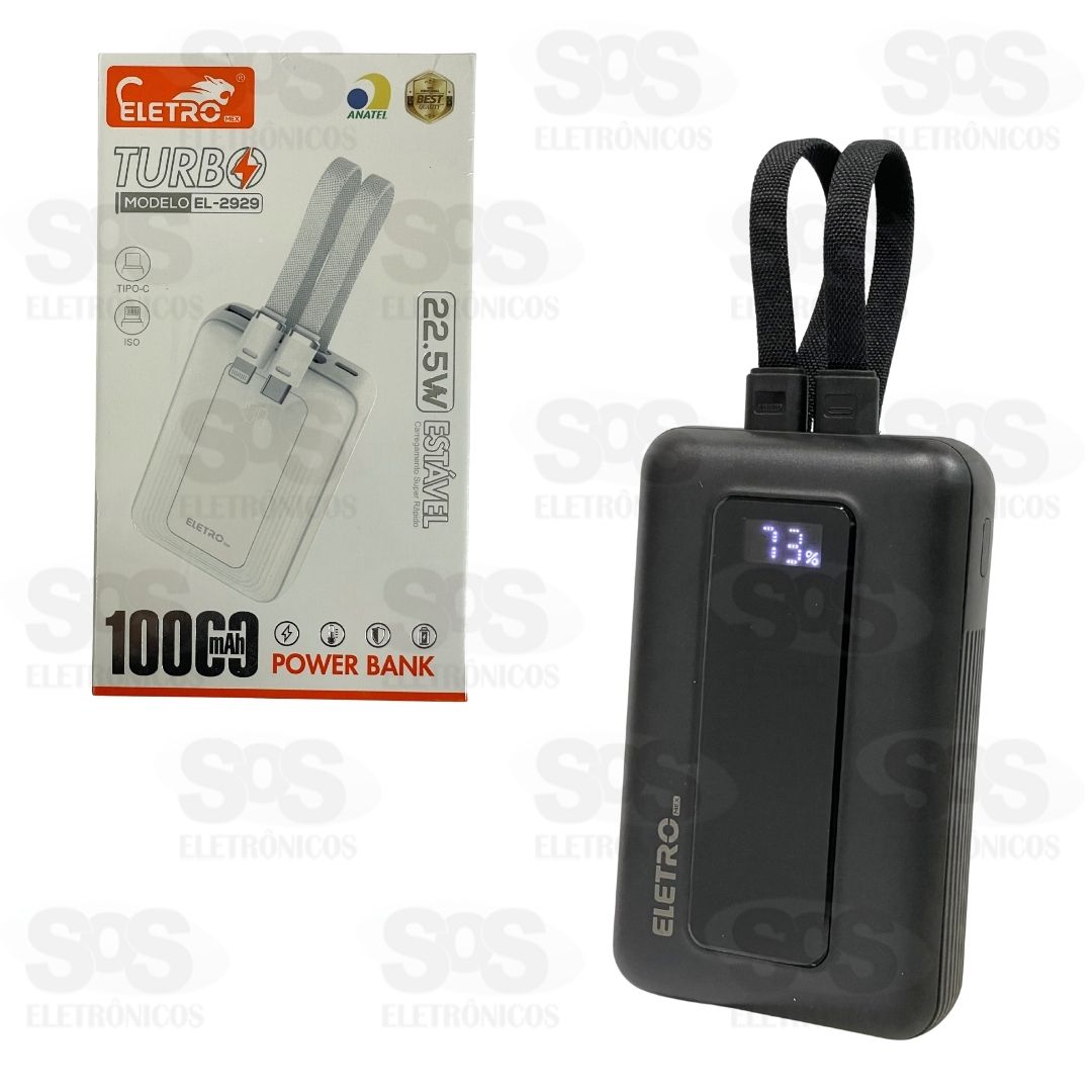 Carga Extra 10.000mAh 2 Interfaces Eletromex EL-2929