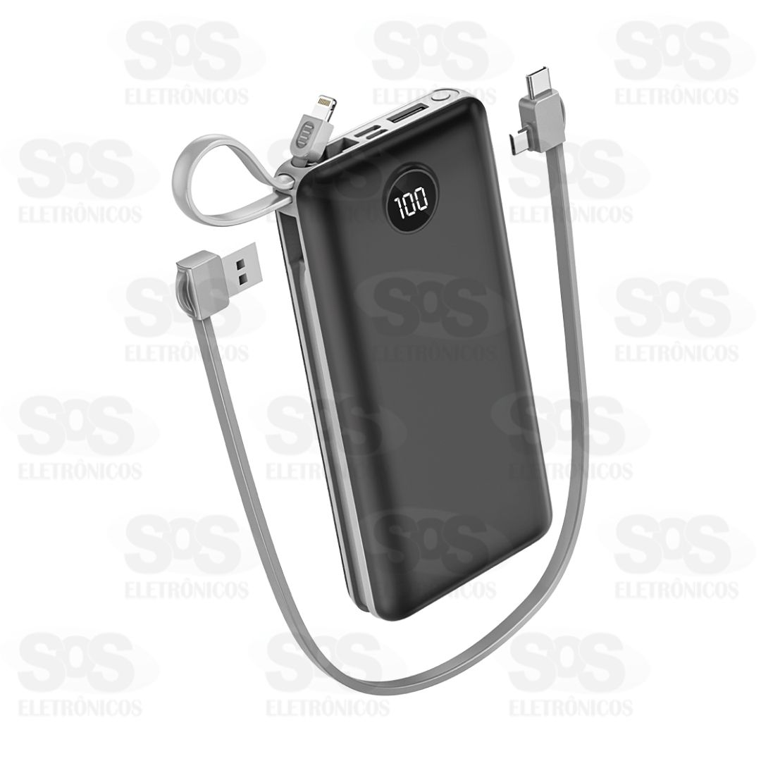 Carga Extra 10.000mAh 4 Interfaces Eletromex EL-2919