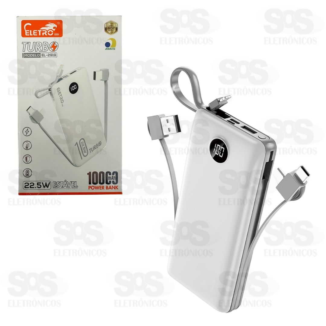 Carga Extra 10.000mAh 4 Interfaces Eletromex EL-2919