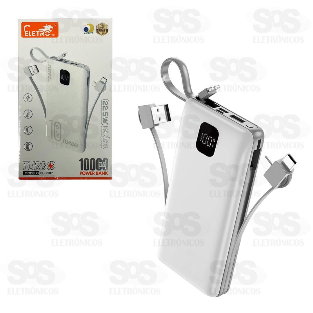 Carga Extra 10.000mAh 4 Interfaces Eletromex EL-2917