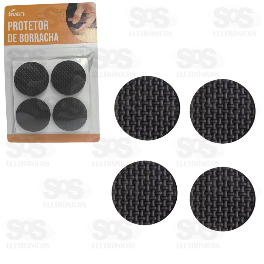 Protetor Borracha  Autoadesivo 4 Unidades 3,8cmx3mm 6111