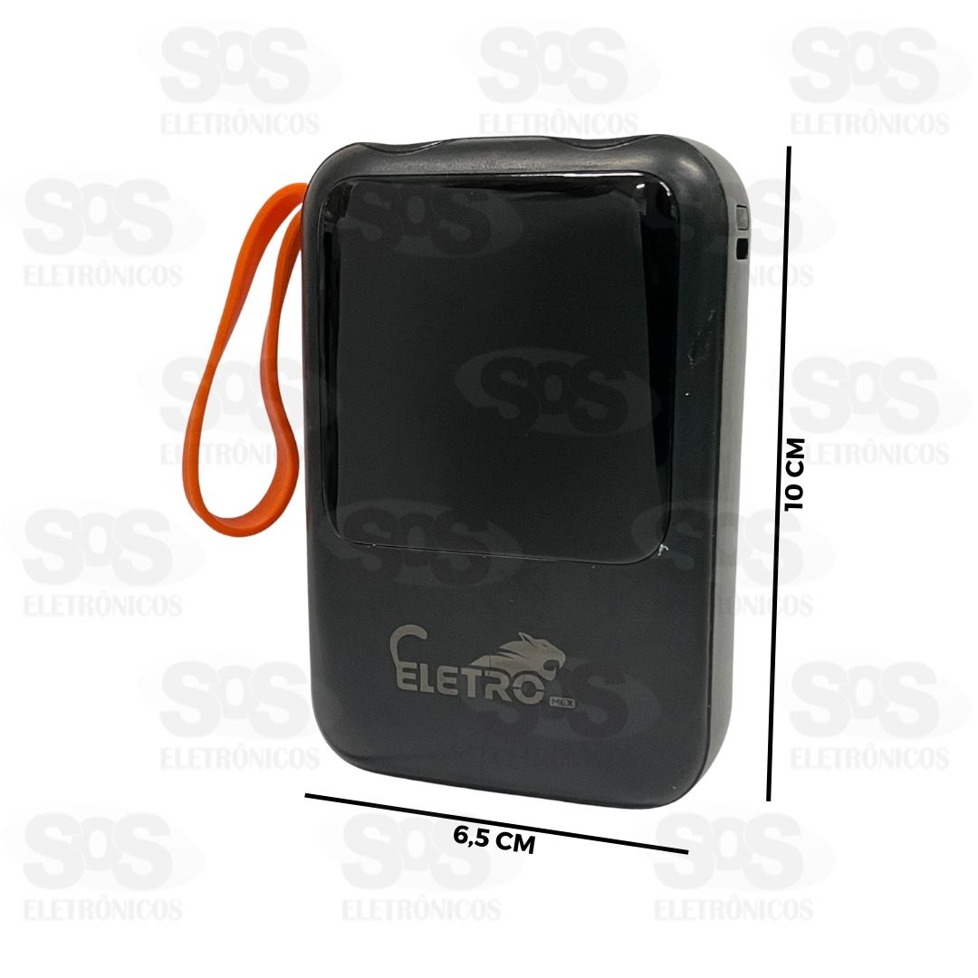 Carga Extra 10.000mAh 4 Interfaces Com Lanterna Eletromex EL-2910