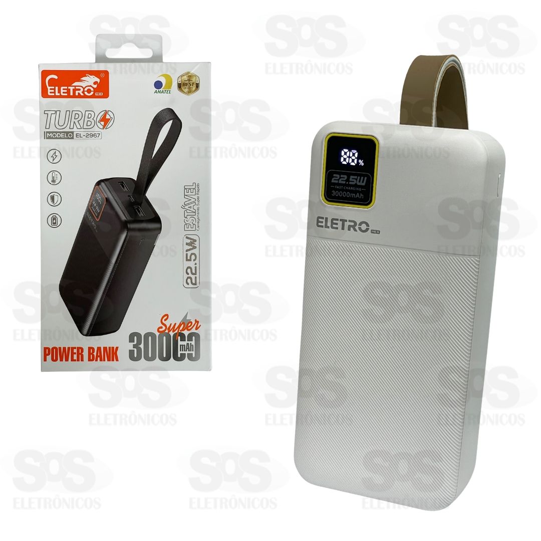 Carga Extra 30.000mAh Painel Digital Eletromex EL-2967