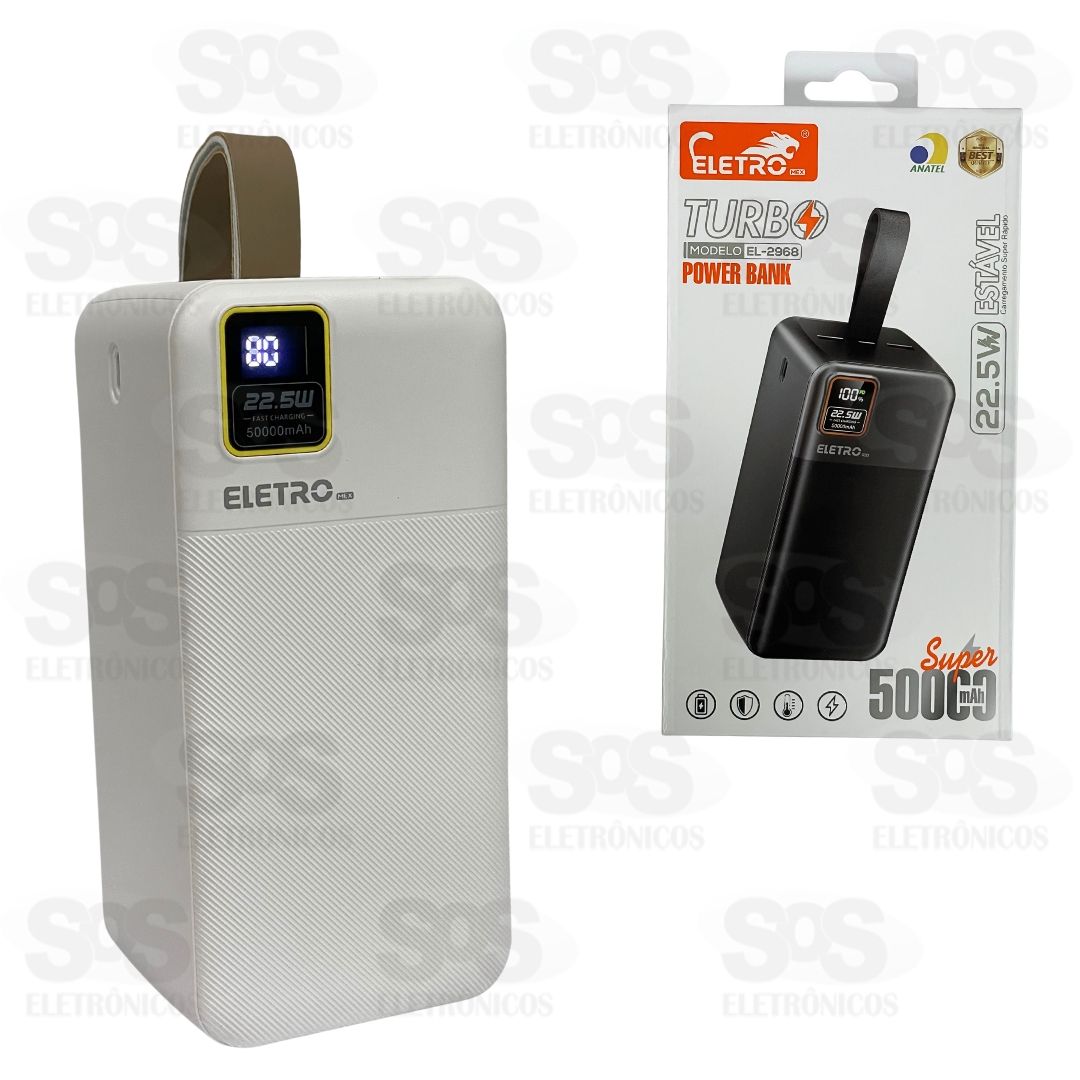 Carga Extra 50.000mAh Painel Digital Com Lanterna Eletromex EL-2968