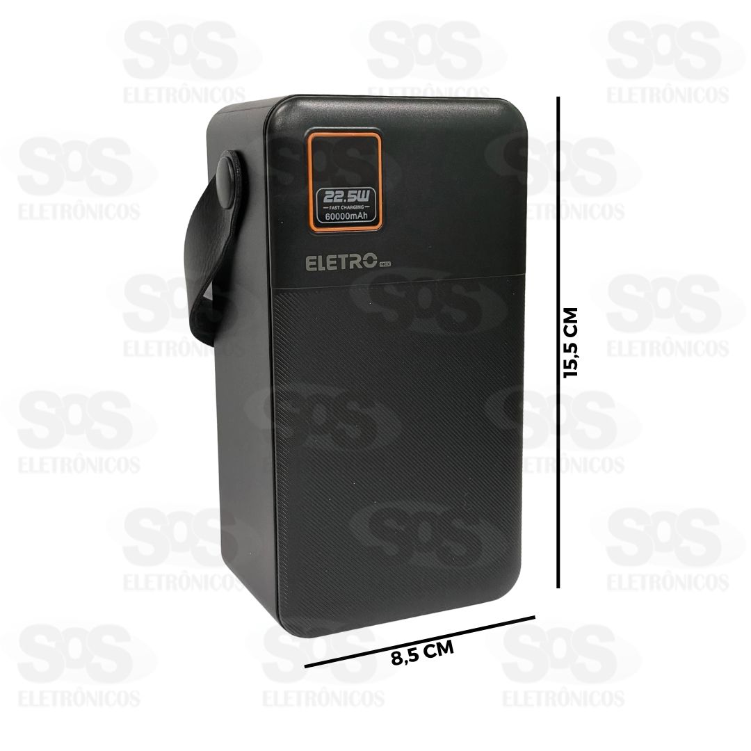Carga Extra 60.000mAh Painel Digital Com Lanterna Eletromex EL-2969