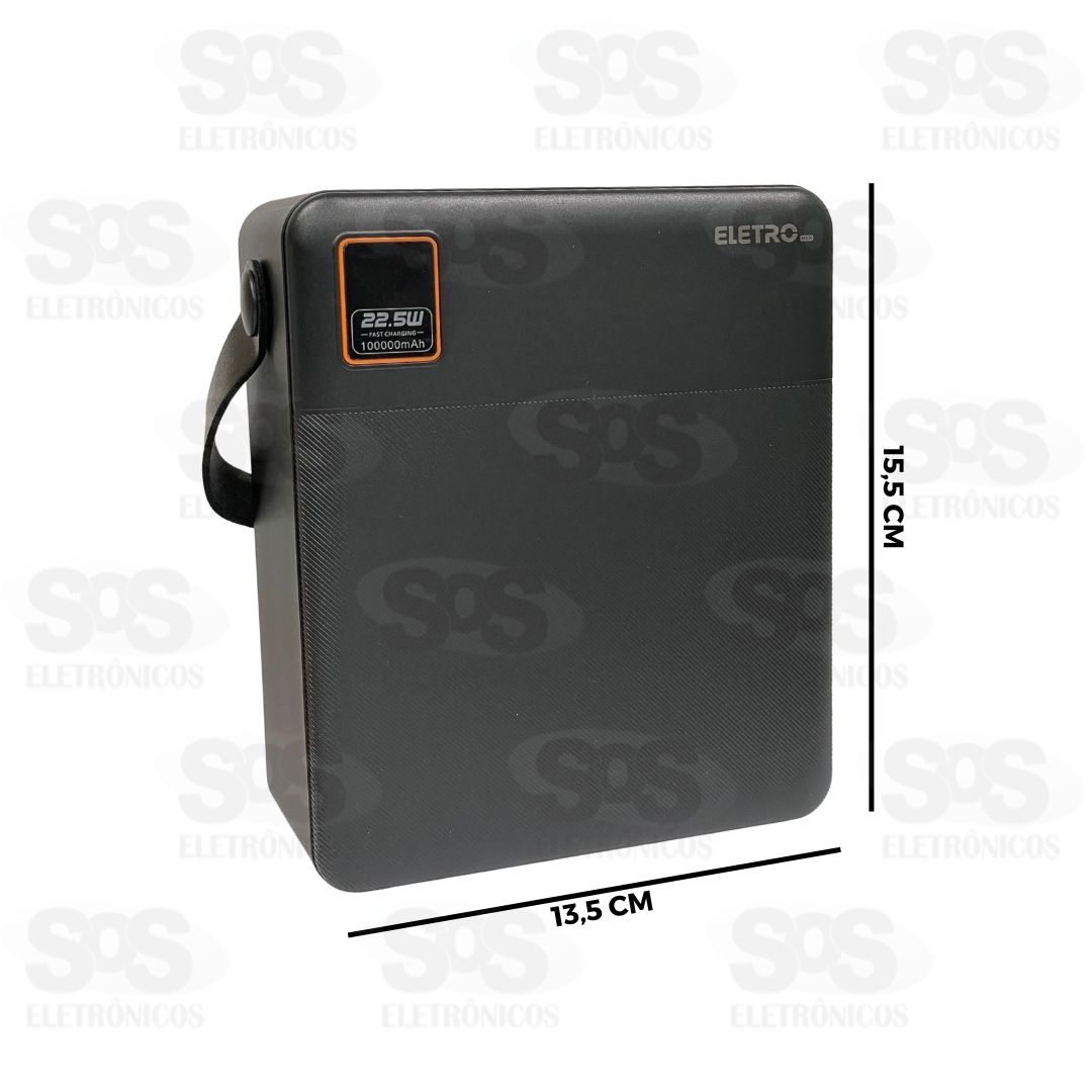 Carga Extra 100.000mAh Painel Digital Com Lanterna Eletromex EL-2971