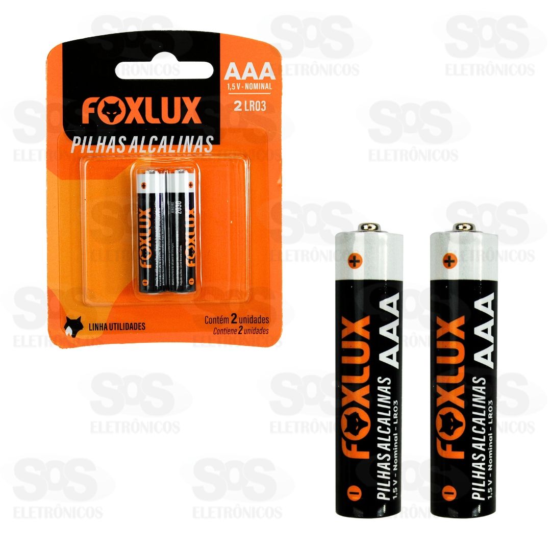 Pilhas Alcalinas AAA 1.5V 2 Unidades Foxlux 95.04
