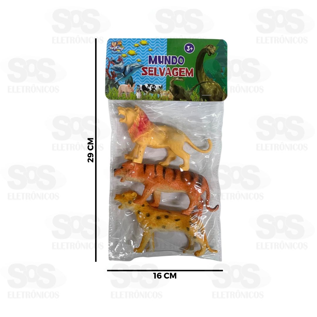 Animais Selvagens De Plstico Com 3 Peas Toy King TK-AB5453