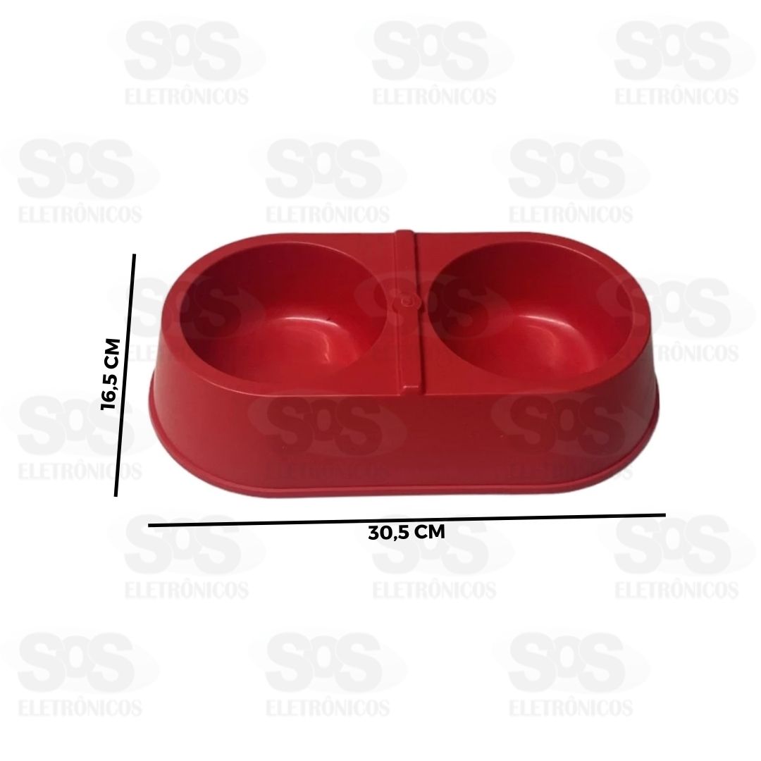 Comedouro Duplo Para Animais 2x350ml Cores Variadas