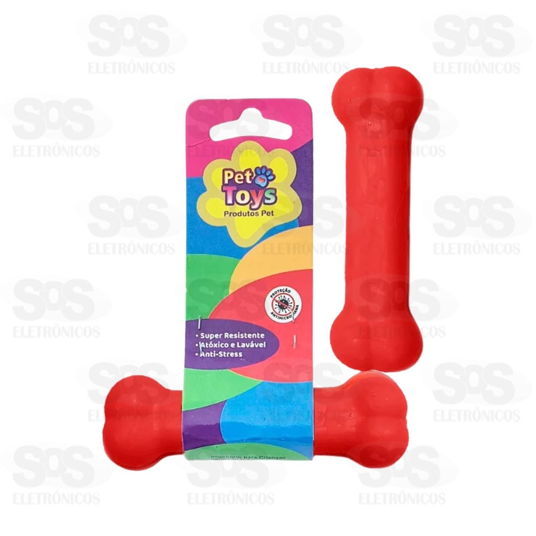 Ossinho Mordedor Liso 9,5cm Cores Variadas Pet Toys 2640