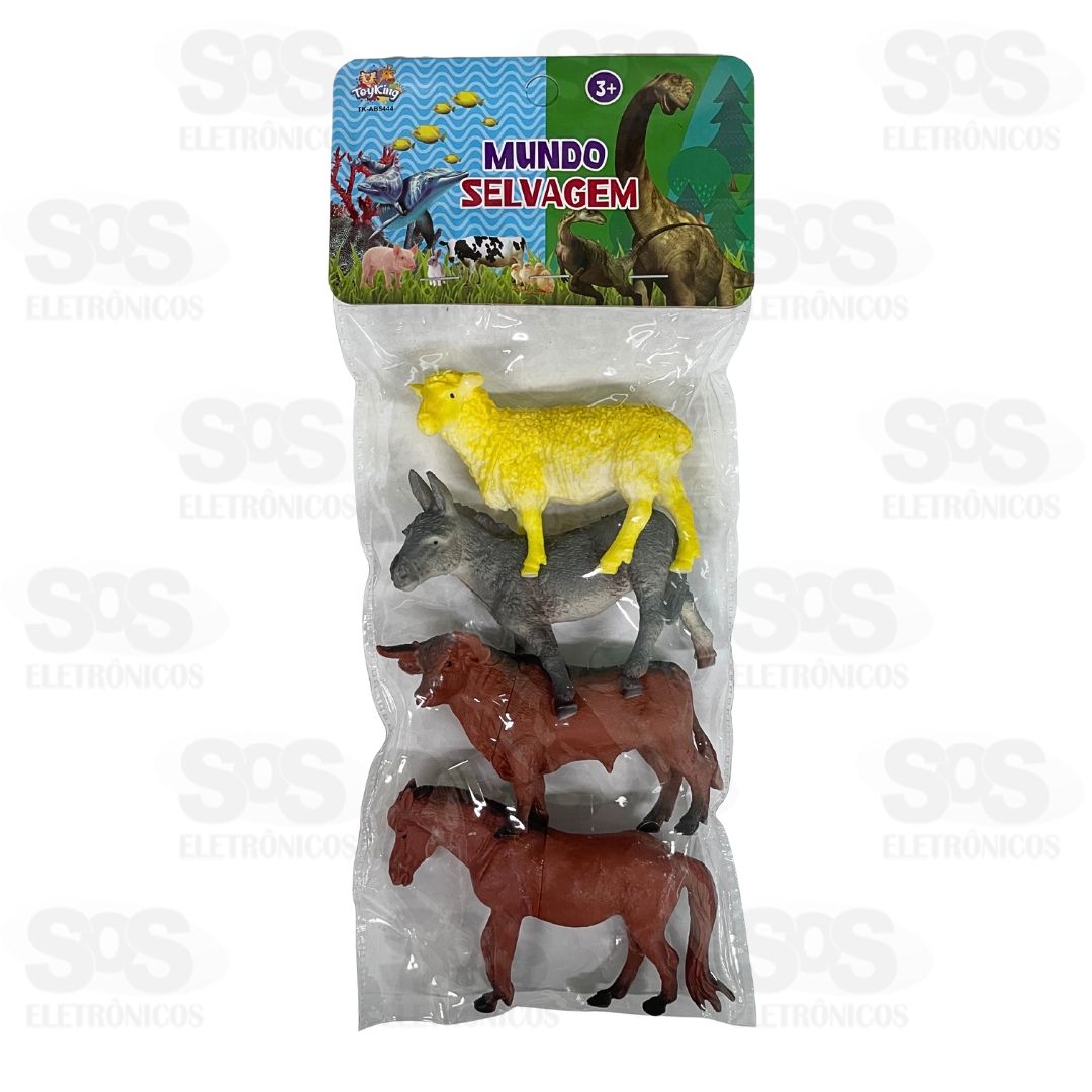 Animais Fazenda De Plstico Com 4 Peas Toy King TK-AB5444